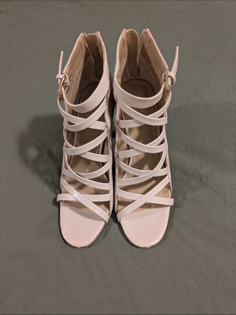 Women’s Beige Strappy High Heel Sandals